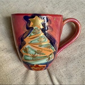 Starbucks Hand painted Christmas Tree Mug